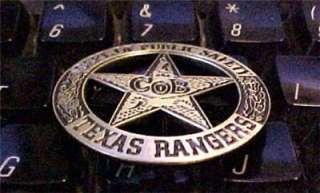 Antique Silver Colored Old West Texas Ranger Badge  