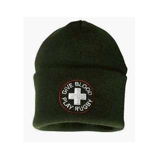  GIVE BLOOD RUGBY KNIT WATCH CAP (GREEN)