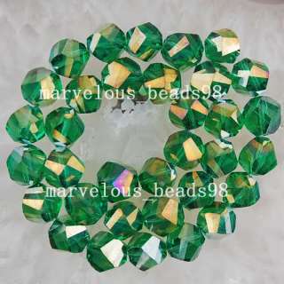 8mm AB Grass Green Crystal Faceted Loose Beads 36pcs G3961  