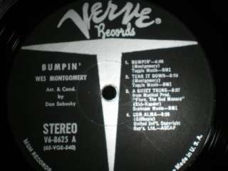 VG+ LP   WES MONTGOMERY Bumpin VERVE STEREO ORIG BLK L  