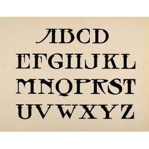  1910 Print Design Alphabet Capital Letters Upper Case 