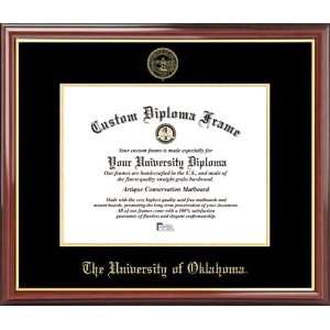  Oklahoma Sooners   Embossed Seal   Mahogany Gold Trim   Diploma Frame