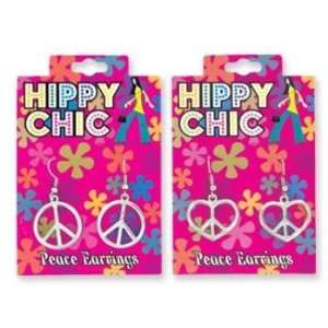 Hippy Chic Peace Sign Earrings Case Pack 72 Everything 
