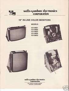 Wells Gardner K4600 Monitor Service Manual 1980  
