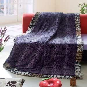     [Violet Fascination] Patchwork Throw Blanket (86.6 by 63 inches