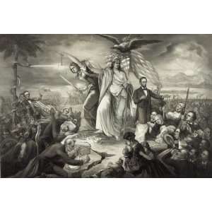  Allegorical Print of Lincoln at the Outbreak of the 