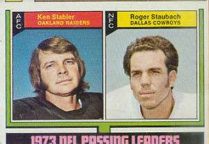 1974 TOPPS KEN STABLER/ROGER STAUBACH #329  