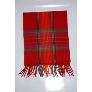  Irish Lambswool Scarf   10x59 Inches   Red   Made in 
