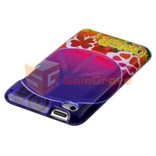 For iPod Touch 4G 7 hard Case skin Giraffe+Peace flower+3 Screen Guard 