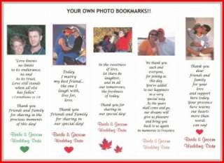 Wedding Favors Bookmarks Personalized Your Own Photo  