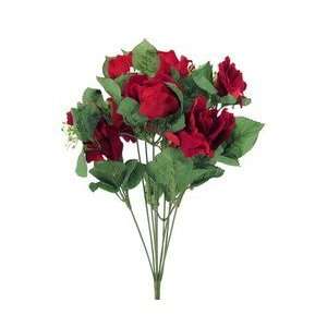  Silk Flowers rose bush velvet x9 red ÿÿÿÿÿÿw/gypso 