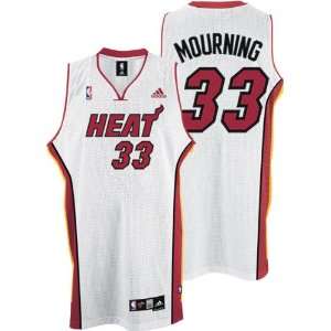 Alonzo Mourning Jersey adidas White Swingman #33 Miami Heat Jersey 