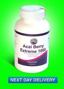 Acai Berry Extreme 1000 Pure Detox Fat Burner Dietary Supplement 
