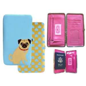  Cutie Pug Metal Frame Wallet Passport Holder & Organizer 