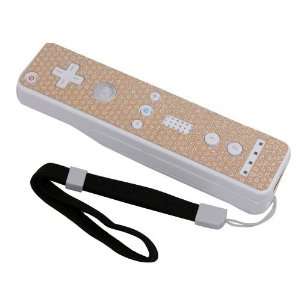   Sticker w/ Wrist Strap for Nintendo Wii, Orange Honeycomb Electronics