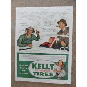 Kelly springfield tires, Vintage 40s full page print ad (bee keeper 