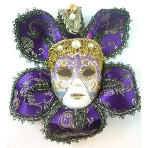   Venetian Masquerade Carnival Wall Hanging Party Mask  Purple Home