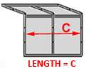 Measure both Rafters on Canopy Frame for width (A+B).