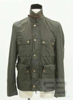   Green Waxed Cotton & Black Corduroy Mens Field Jacket Size M  