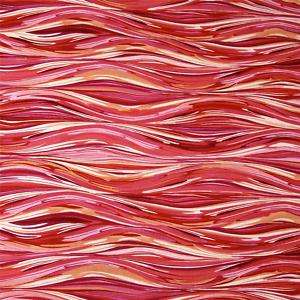 Benartex Cotton Fabric Orange Pink Geometric Waves BTY  