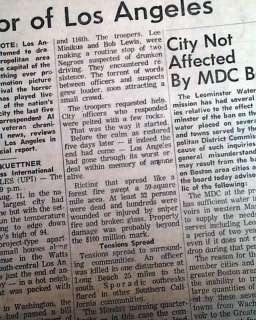 WATTS RIOTS in Los Angeles CA California 1965 Newspaper  