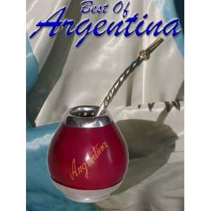  ARGENTINA Mate for YERBA MATE herb tea + Nickel straw 