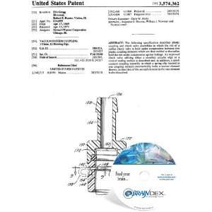  NEW Patent CD for VACUUM SYSTEM COUPLING 