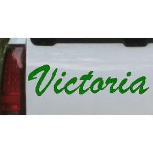 Victoria Car Window Wall Laptop Decal Sticker    Dark Green 8in X 2 