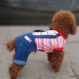   Shirt w/ Denim Styled Jeans for Dogs Clothing Apparel by CET Domain