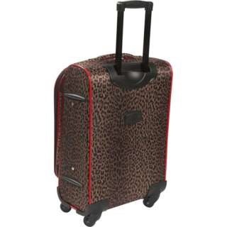 American Flyer Animal Print 5 Piece Spinner Luggage Set   Leopard Red 