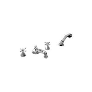   818 Cross Rom Tub Set w/Hand Shower in Polished Nick