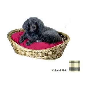   Snoozer Wicker Dog Basket and Bed, Small, Colonial Plaid
