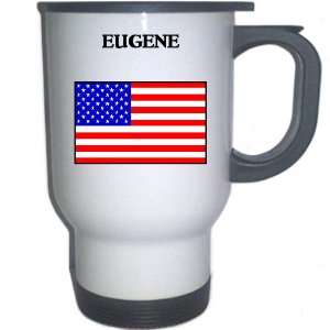  US Flag   Eugene, Oregon (OR) White Stainless Steel Mug 