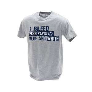 Penn State T Shirt Gray I Bleed Blue and White  Sports 