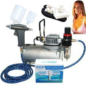 Sunless Tanning System with a Trigger Style Gravity Feed Airbrush Gun 