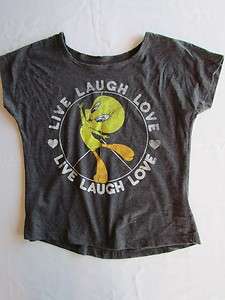 Womens Looney Tunes Live Laugh Love Warner Bros. Graphic Tee T Shirt 