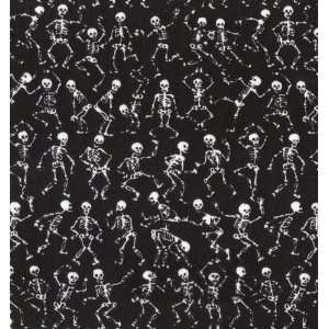  Dancing skeleton skull print stretch cotton knit fabric 