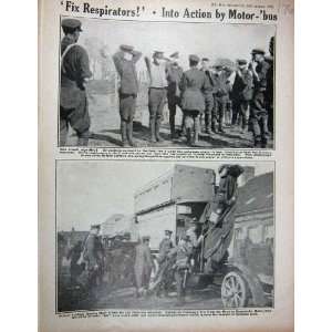  1915 WW1 British Soldiers Motor Bus Poison Gas Attack 