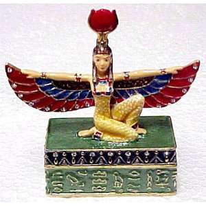  Egyptian Goddess Isis Jeweled Trinket Box Egypt 3397