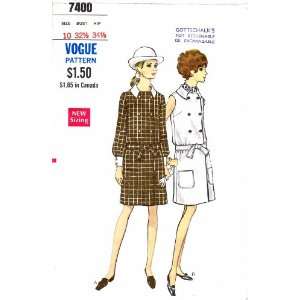  Vogue 7400 Vintage Sewing Pattern Double Breasted Dress 