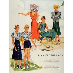  1937 Print Womens Casual Sportswear McCalls Fashion Patterns Tennis 