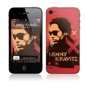  MS LK30133 iPhone 4  Lenny Kravitz  Stencil Red Skin Electronics