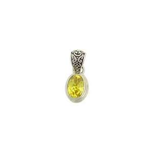   Citrine Pendant With Sterling Silver Filigree Bail 