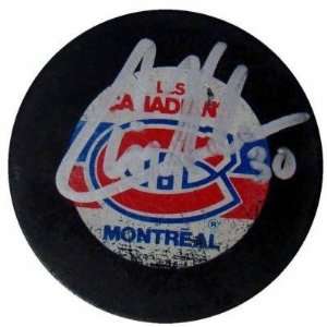  Montreal Canadiens Game Used Hockey Puck w/Case   Autographed NHL