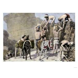   Building the Ziggaruts of Ancient Babylon Premium Poster Print, 24x18