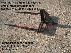 Hay bale loader mover carrier with 2 spears 39 long  