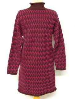 Vintage 90s WINE Magenta Purple COLUMN TUNIC Sweater WOVEN  