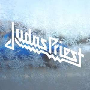  Judas Priest White Decal Metal Rock Band Window White 