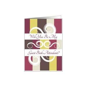  Will you be my Guest Book Attendant Sophisticated Colors 