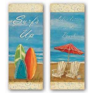 Lifes Better At The Beach and Surfs Up Set by Grace Pullen 8x20 